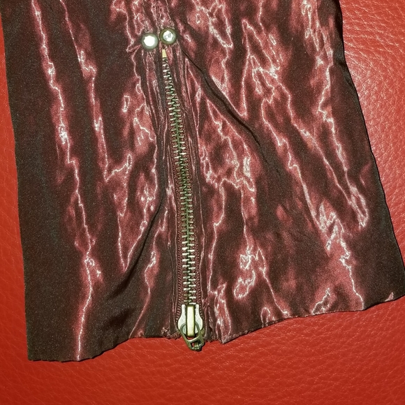 CACHE Metallic Plum Iridescent Crinkled Funky Shawl Womens Jacket. - Picture 6 of 11